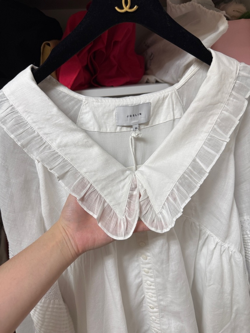 JOSLIN white babydoll dress - Picture 3 of 6